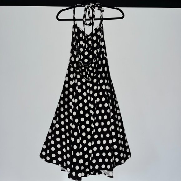 Hell Bunny Vixen Polka Dot Halter Dress - Picture 2 of 10